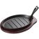 Winco ISP-3 Steak Platter 3-Piece Set With Cast Iron Platter And Gripper Handle And Wood Underliner