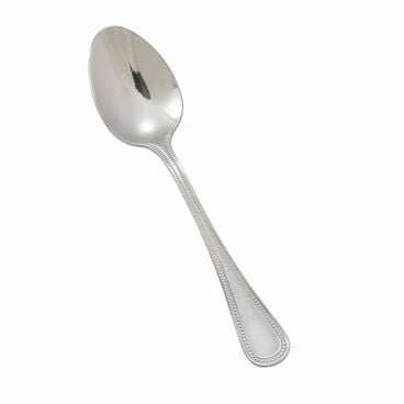 Winco 0036-03 7 1/4" Deluxe Pearl Flatware Stainless Steel Dinner Spoon