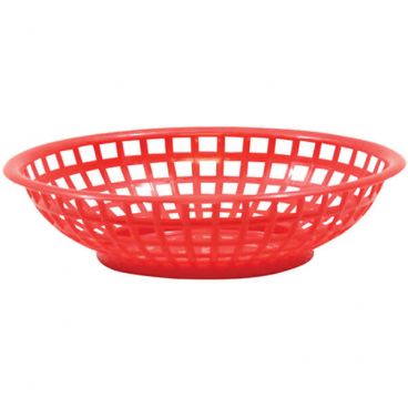 Tablecraft 1075R 8" x 2" Red Polypropylene Round Serving Basket