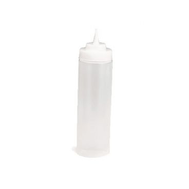 Tablecraft 11253C-1 12 Ounce Clear Polyethylene WideMouth Squeeze Bottle Dispenser