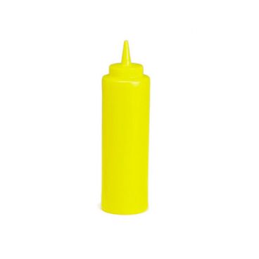 Tablecraft 112M 12 Ounce Yellow Polyethylene Squeeze Dispenser