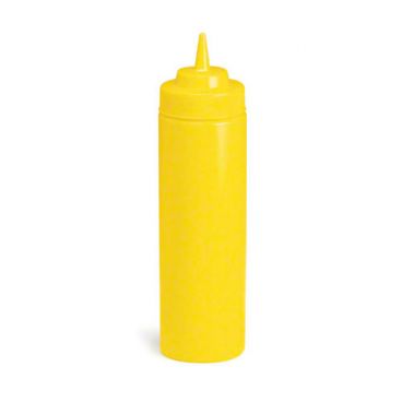 Tablecraft 12463M 24 Ounce Yellow Polyethylene WideMouth Squeeze Dispensers