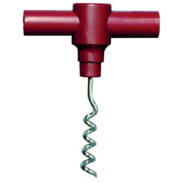 Spill Stop 132-03 Hand-Held T-Shaped Pocket Corkscrew - Burgundy