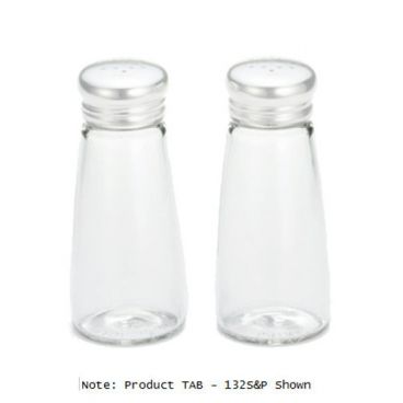 Tablecraft 132J-2 3 oz. Glass Salt and Pepper Dispenser Jar Only (fits model number 132)