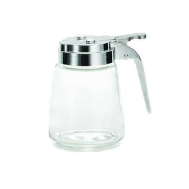 Tablecraft 1371CP 12 Ounce Glass Modern Syrup Dispenser with Chrome Plated ABS Top 