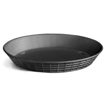 Tablecraft 137512BK 12" Black Polypropylene Round Diner Platter / Fast Food Basket