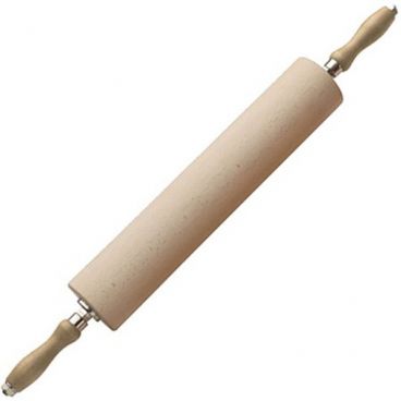 Matfer 140126 15 3/4" Beechwood Rolling Pin with Handles