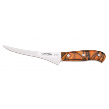 Matfer 181923 6 3/4" Giesser Messer Premiumcut Fillet Knife with Spicy Orange Handle