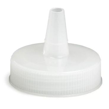Tablecraft 300TC Natural Plastic Clear Wide Tip Squeeze Bottle Tops for 38mm Dispensers