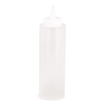 Tablecraft 325-1 24 Ounce Natural Polyethylene Squeeze Dispensers with Wide Cone Tips