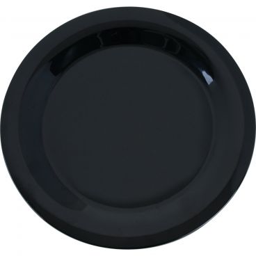 Carlisle 3300203 Black Melamine Sierrus Narrow Rim Round Dinner Plate 12/Case - 10-1/2" Diameter