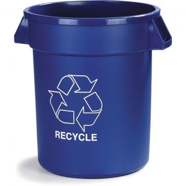 Carlisle 341032REC14 Blue Bronco Round 32 Gallon Recycle Container