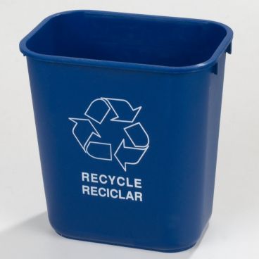 Carlisle 342928REC14 Blue 28-1/8 Qt Office Recycle Wastebasket