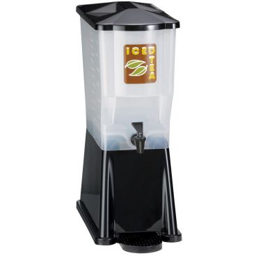 Tablecraft 353DP 3 Gallon Polypropylene Black Slimline Beverage / Juice Dispenser