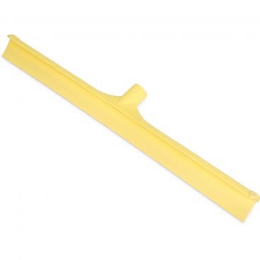 Carlisle 3656804 Yellow Polypropylene Frame Sparta Single Blade Rubber Floor Squeegee - 24"