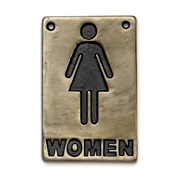 Tablecraft 465634 4" x 6" Bronze Vintage "Women" Restroom Sign