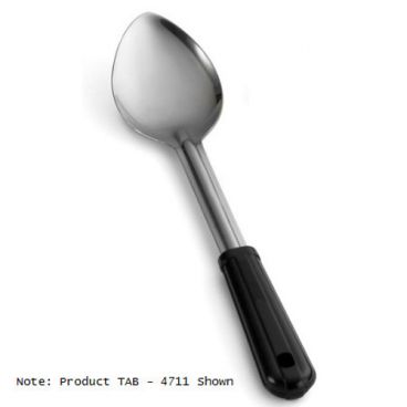 Tablecraft 4713 Stainless Steel 13" Solid Basting Spoon With Black Cool-to-Touch Bakelite Handles