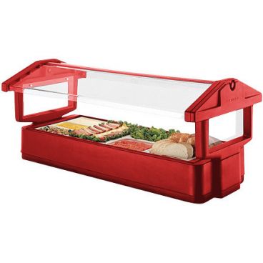 Cambro 4FBRTT158 Hot Red 4 Foot Tabletop Food / Salad Bar with Sneeze Guard