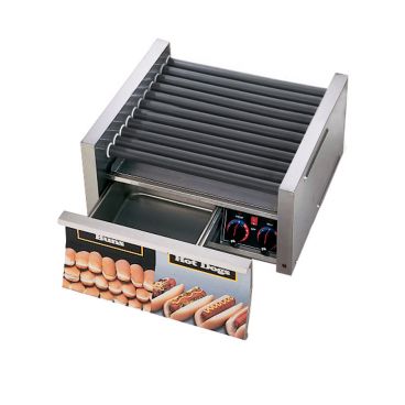 Star Grill Max 50SCBDE 50 Hot Dog Electric Roller Grill with Bun Drawer, Electronic Controls and Duratec Non-Stick Rollers - 120V