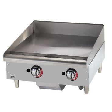 Star Max 624TSPF 24" Thermostatic Control Gas Countertop Griddle With Safety Pilot - 56,600 BTU