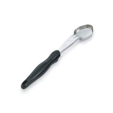 Vollrath 6412120 Stainless Steel Heavy-Duty One-Piece 1 Oz. Solid Oval Spoodle with Black Handle