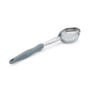 Vollrath 6412445 Stainless Steel Heavy-Duty One-Piece 4 Oz. Solid Oval Spoodle with Gray Handle