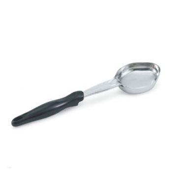 Vollrath 6412620 Stainless Steel Heavy-Duty One-Piece 6 Oz. Solid Oval Spoodle with Black Handle