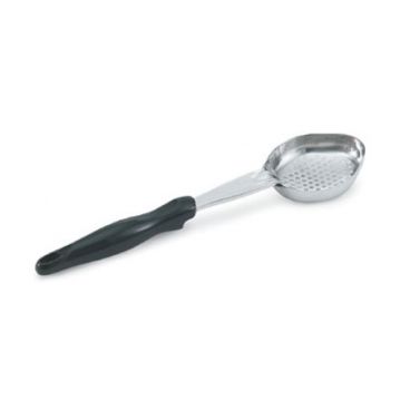 Vollrath 6422520 Stainless Steel Heavy-Duty One-Piece 5 Oz. Perforated Oval Spoodle with Black Handle