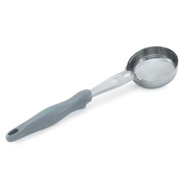 Vollrath 6433445 Stainless Steel Heavy-Duty One-Piece 4 Oz. Solid Round Spoodle with Gray Handle