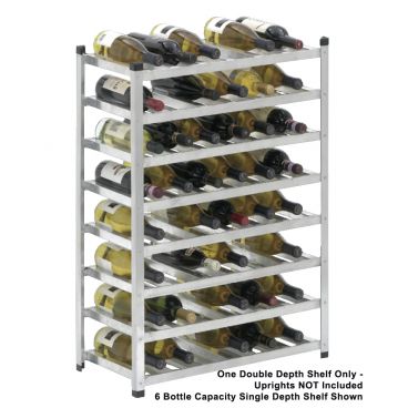 Channel Mfg 7502-4 16-1/4 Inch Aluminum Wine Storage Shelf - Double Depth Capacity