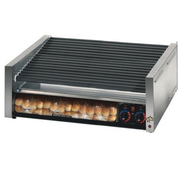 Star Grill Max 75SCBD 75 Hot Dog Electric Roller Grill with Duratec Non-Stick Rollers and Bun Drawer - 120V
