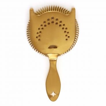 Spill-Stop 8012-2 Heavy-Duty Gold-Plated 2-Prong Bonzer Hawthorne Cocktail Strainer