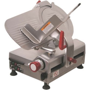 Axis AX-S12BA 23.2" Wide Heavy Duty Poly V Belt Driven Automatic Slicer with 12" Diameter Blade, 0.55 HP - 120 Volt