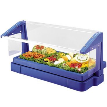 Cambro BBR720186 Navy Blue 74 Inch Table Top Buffet / Salad Bar with Sneeze Guard
