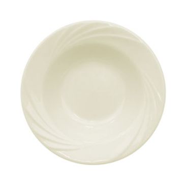 CAC GAD-32 3.5 oz. Porcelain Embossed Garden State Fruit Dish/Bone White