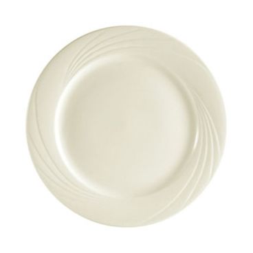 CAC GAD-9 9.75" Porcelain Embossed Garden State Dinner Plate/Bone White