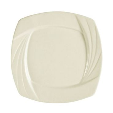 CAC GAD-SQ16 10.25" Porcelain Garden State Square Dinner Plate/Bone White