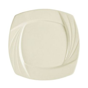 CAC GAD-SQ21 12" Porcelain Garden State Square Dinner Plate/Bone White