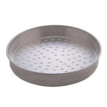 American Metalcraft HA4010-P 10" x 1" Perforated Straight Sided Heavy Weight Aluminum Pizza Pan