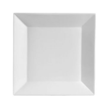 CAC KSE-20 11.25" Porcelain Kingsquare Square Dinner Plate/Super White