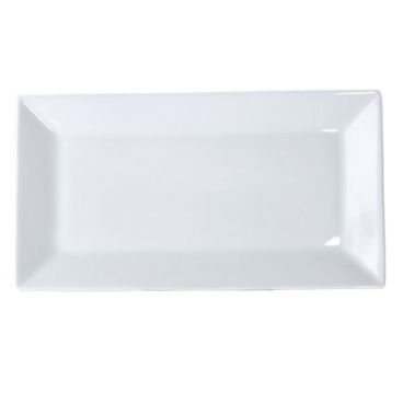 CAC KSE-81 18" Porcelain Kingsquare Rectangular Platter/Super White