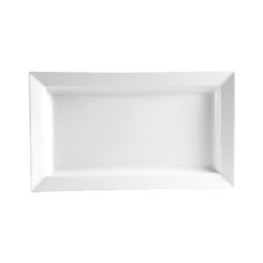 CAC PNS-13 11.5" Porcelain Princesquare Rectangular Platter/Super White