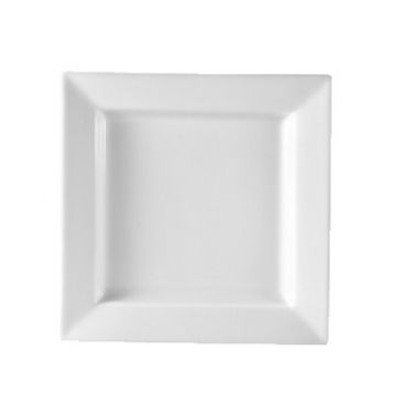 CAC PNS-16 10" Porcelain Princesquare Square Dinner Plate/Super White