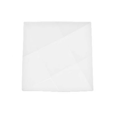CAC QZT-7 7" Porcelain Crystal Square Salad Plate/Super White