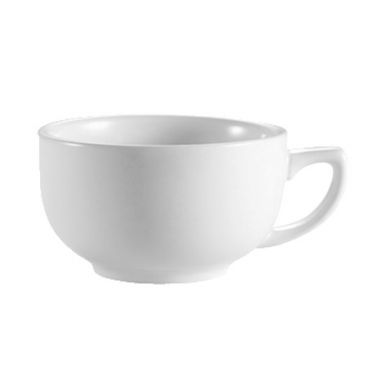 CAC RCN-56 Clinton 14 oz. Super White Porcelain Cappuccino Cup