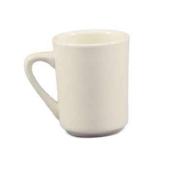 CAC TM-8-W 8 oz. Rounded Edge Collection White Porcelain Tierra Coffee Mug