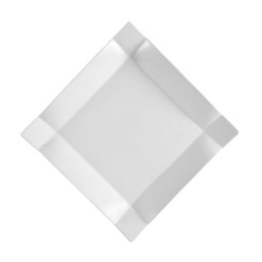 CAC TMS-5 4" Porcelain Times Square Square Bread Plate/Super White
