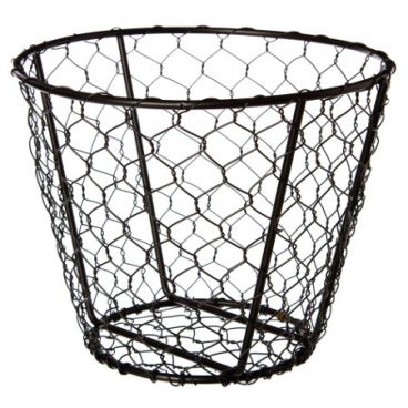 American Metalcraft WIR2 Black 7" Round Chix Wire Basket