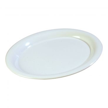 Carlisle 3308202 White Melamine Sierrus Oval Serving Platter - 12" x 9"