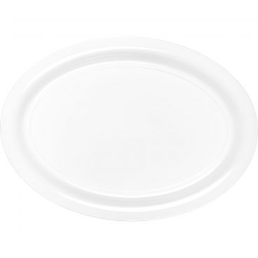 Carlisle 4384002 White Melamine Oval Catering Platter - 21" x 15"